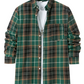 Men's brushed thin plaid long-sleeved casual shirt