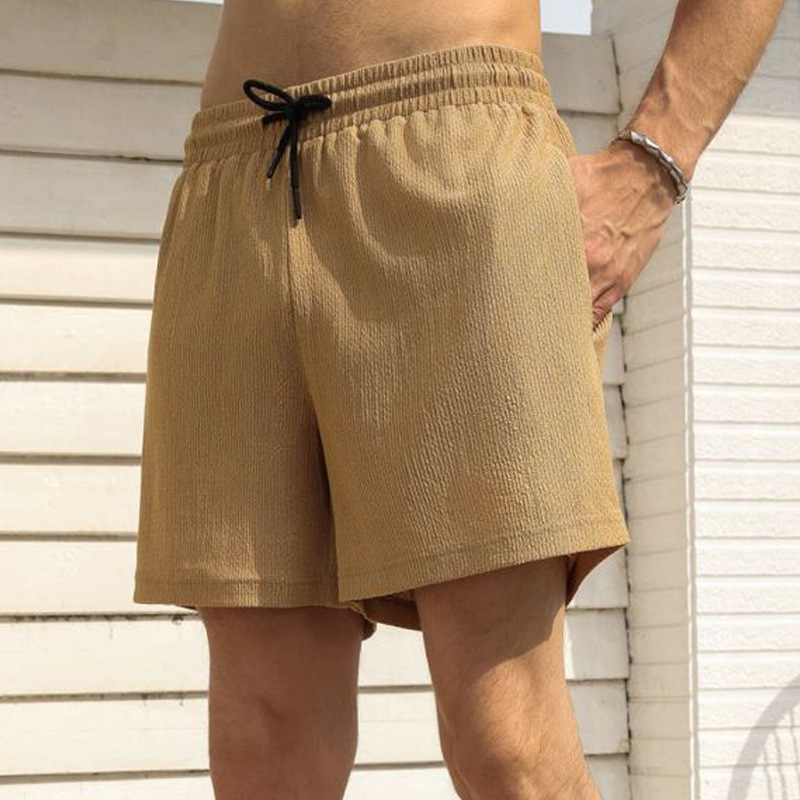 Men's casual sports shorts running shorts quick-drying lined double-layer woven shorts