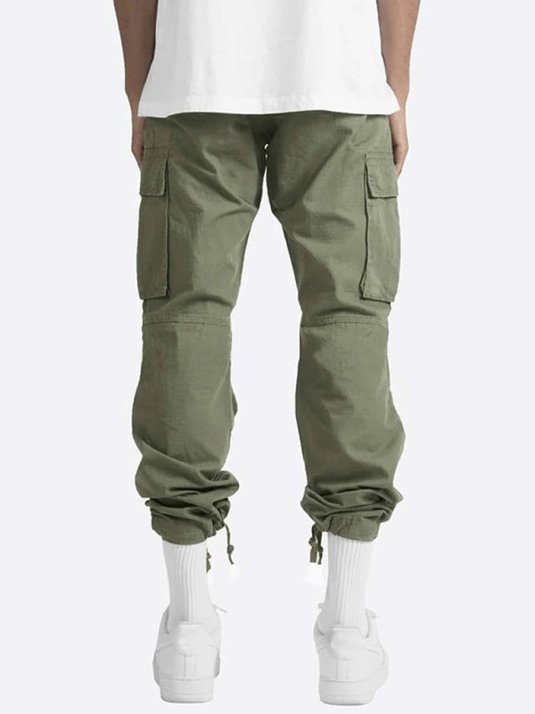 Men's Solid Color Cargo Pocket Casual Trousers