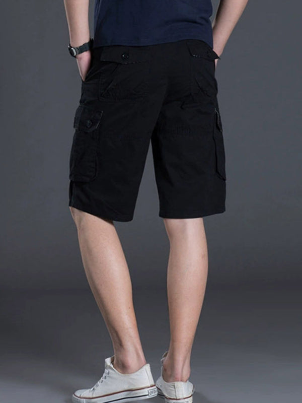 New Thin Workwear Shorts Solid Color Loose Multi-Pocket Straight Casual Pants