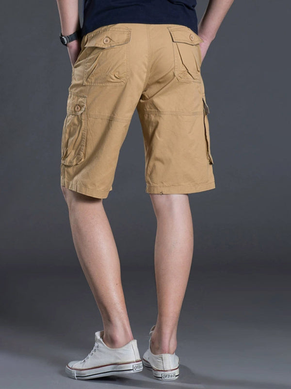 New Thin Workwear Shorts Solid Color Loose Multi-Pocket Straight Casual Pants