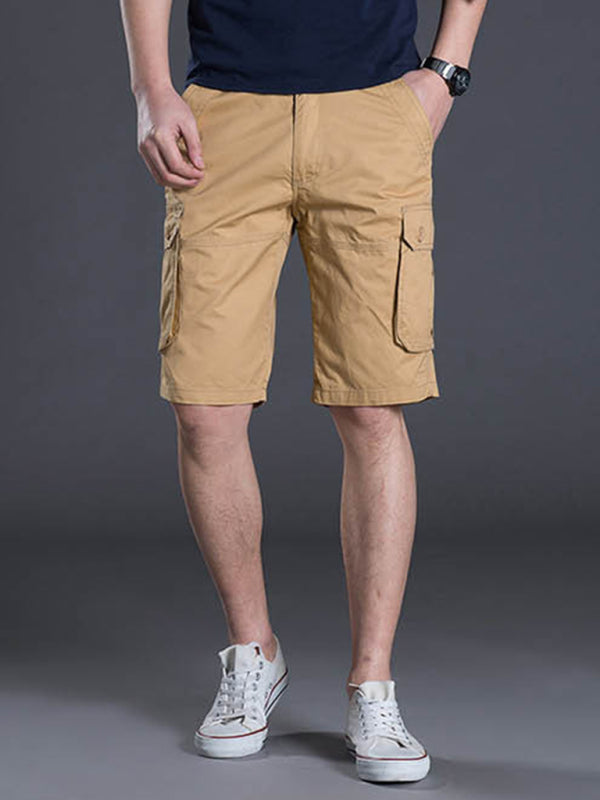 New Thin Workwear Shorts Solid Color Loose Multi-Pocket Straight Casual Pants