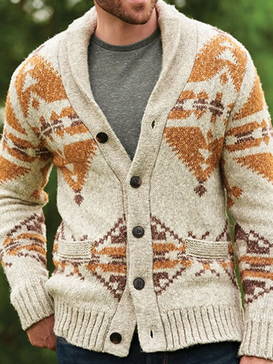 Men's Christmas jacquard sweater button cardigan sweater