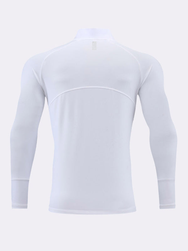 Men's long-sleeved quick-drying stand-up collar sports fitness top