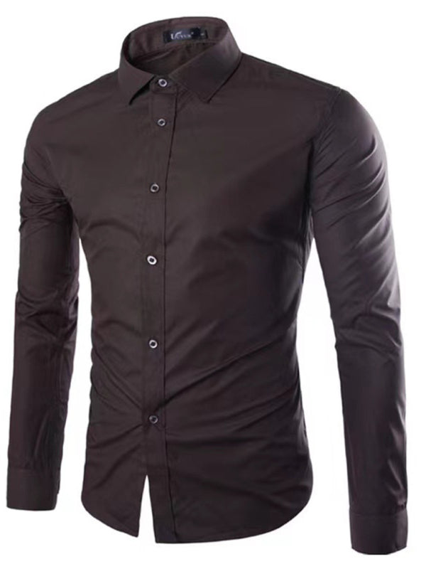 Casual lapel non-iron long-sleeved shirt