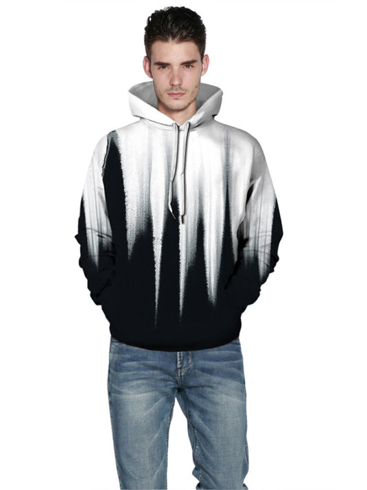 Halloween Digital Print Hooded Long Sleeve Loose Pullover Sweatshirt